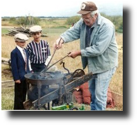 image of volunteer working with children